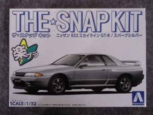 画像1: アオシマ 1/32 ザ スナップキットシリーズ No.14-D ニッサン R32スカイラインGT-R(スパークシルバー) (1)