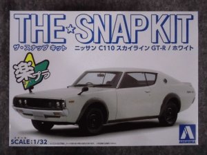 画像1: アオシマ 1/32 ザ スナップキットシリーズ  No.18-B ニッサン C110スカイラインGT-R(ホワイト) (1)